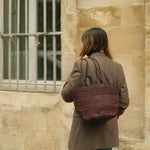 Sac seau en raphia fait main porté épaule – BIG SINY chocolat