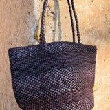 Sac seau en raphia chocolat fait main – BIG SINY
