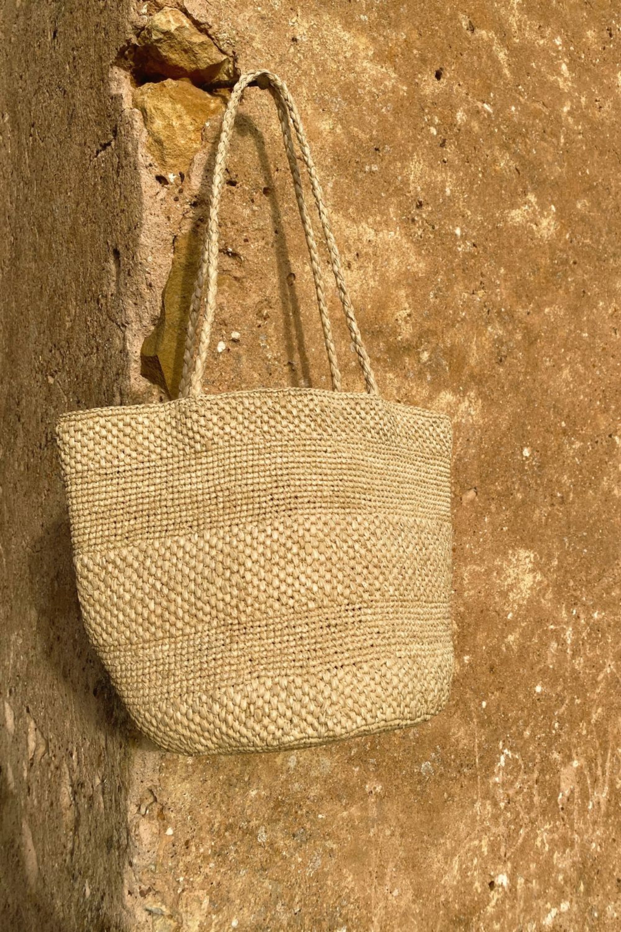 Détails du sac seau en raphia naturel fait main – BIG SINY