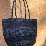 Sac seau en raphia noir fait main – BIG SINY