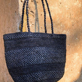 Sac seau en raphia noir fait main – BIG SINY