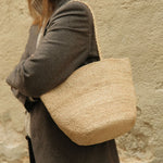 Sac seau en raphia naturel fait main porte épaule– BIG SINY