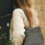 Sac seau en raphia fait main porté épaule – BIG SINY noir