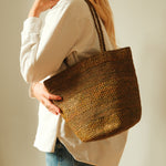 sac seau vert kaki en crochet de raphia fait main, BIG SINY I The Clow Company