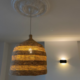 Grande supension en raphia fait main allumée, BIG JIRO naturel 