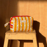 trousse de toilette en coton imprimé matelassé