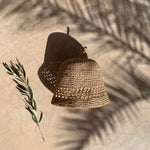 Petite veilleuse en raphia fait main, MINI JIRO naturel