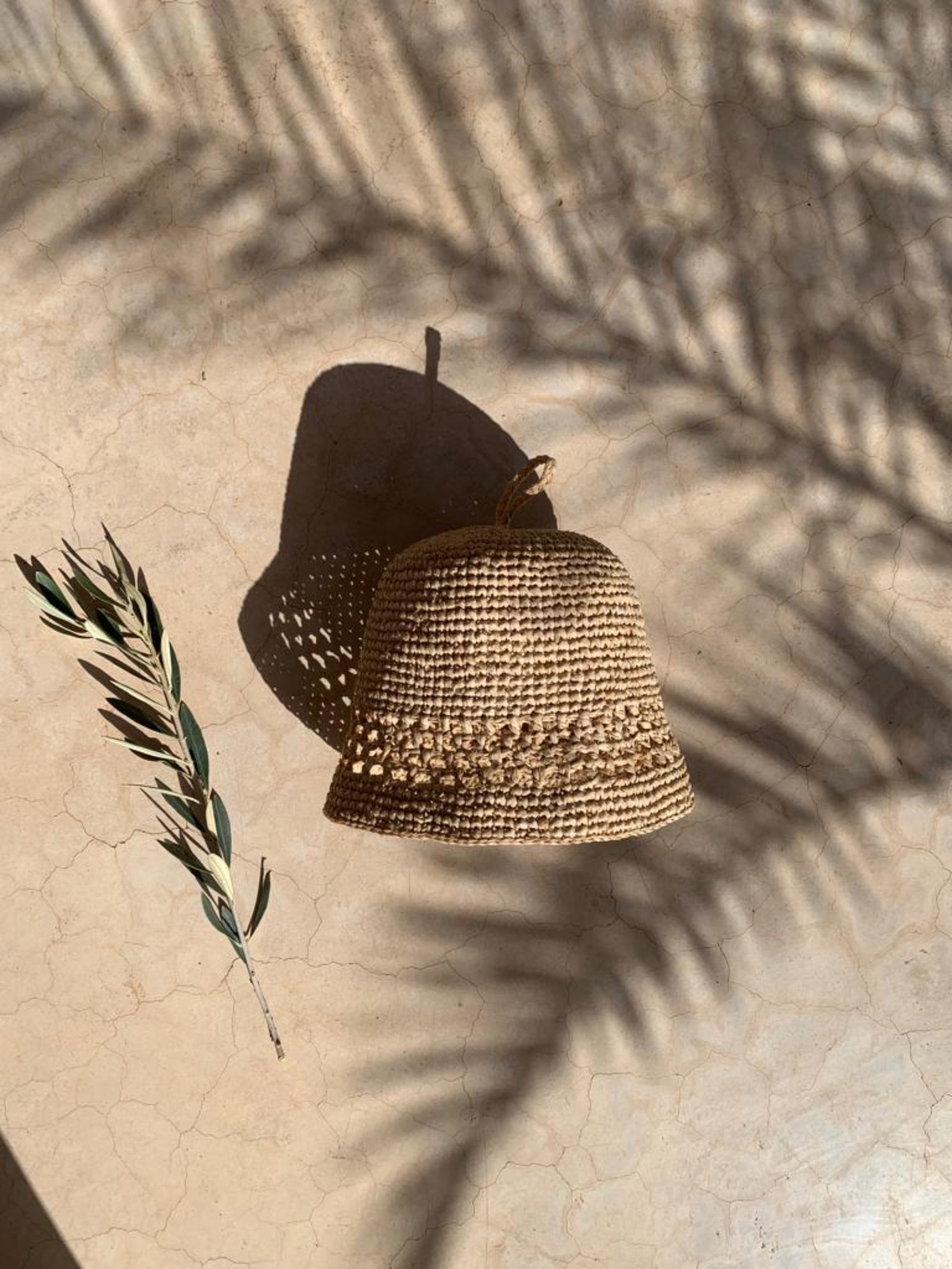 Petite veilleuse en raphia fait main, MINI JIRO naturel